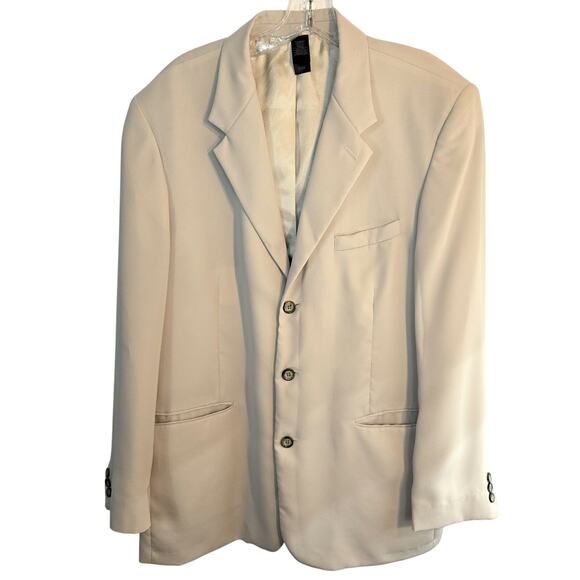 Claiborne 44R Men's Blazer Tan Suit Coat Sport Jacket 3 Buttons 44 Regular Large - Picture 2 of 7
